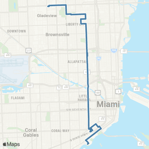 Miami-Dade Transit Northside - Mercy Hosp. map