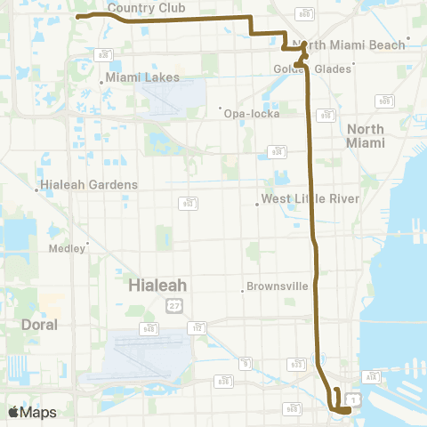 Miami-Dade Transit I-95 Golden Glades Express map