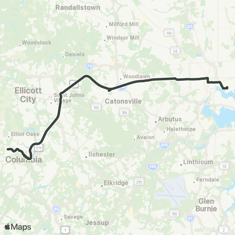 MDOT MTA Columbia - Downtown / Harbor East map