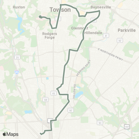 MDOT MTA State Center - Towson map