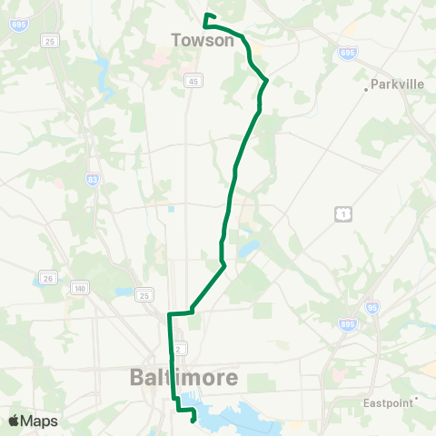 MDOT MTA Downtown - Towson map