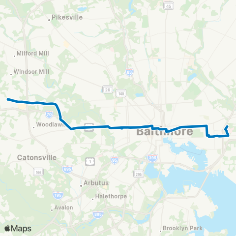 MDOT MTA CMS - Johns Hopkins Bayview map