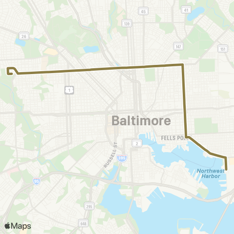 MDOT MTA Walbrook Junction - Canton map