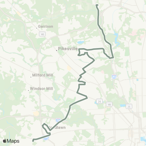 MDOT MTA Falls Rd / Greenspring - Westview map