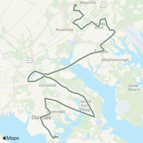 MDOT MTA CCBC Essex - Turner Station map