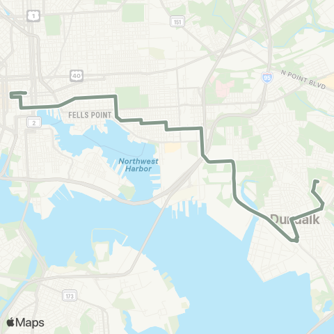MDOT MTA Downtown - Dundalk map