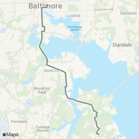 MDOT MTA Downtown - Marley Neck map