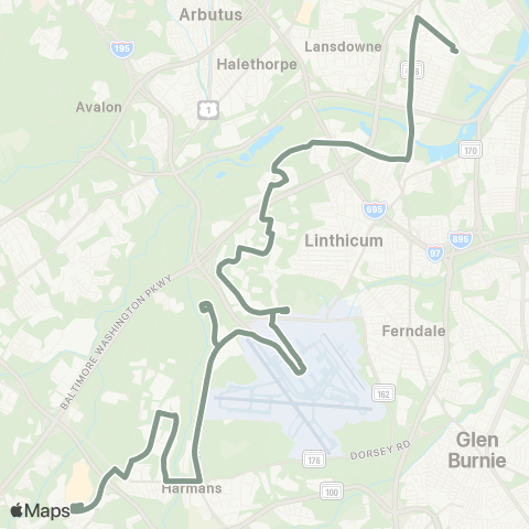 MDOT MTA Patapsco Station - Arundel Mills map