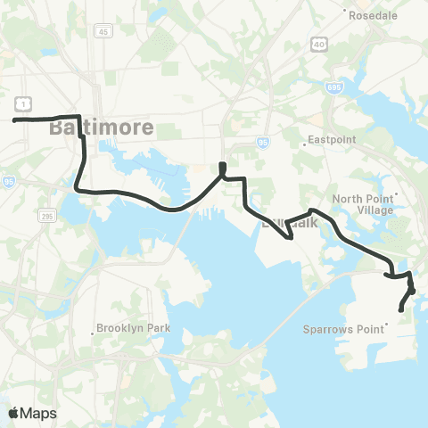 MDOT MTA West Baltimore MARC - Tradepoint map