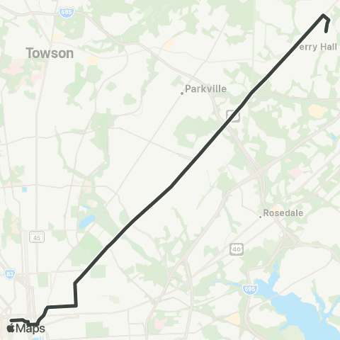 MDOT MTA Downtown - Perry Hall map