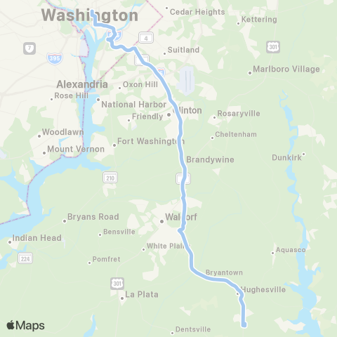 MTA Commuter Bus Charlotte Hall / Waldorf - DC map
