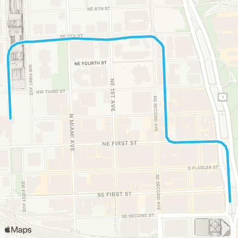 Miami-Dade Transit Inner Loop map