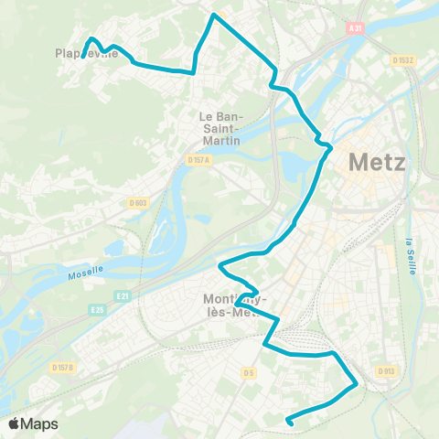 LE MET' Montigny Blory - Plappeville map