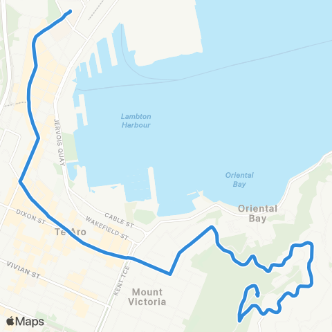 Metlink Mt Victoria - Wellington Station map