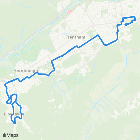Metlink Upper Hutt - Pinehaven - Upper Hutt map