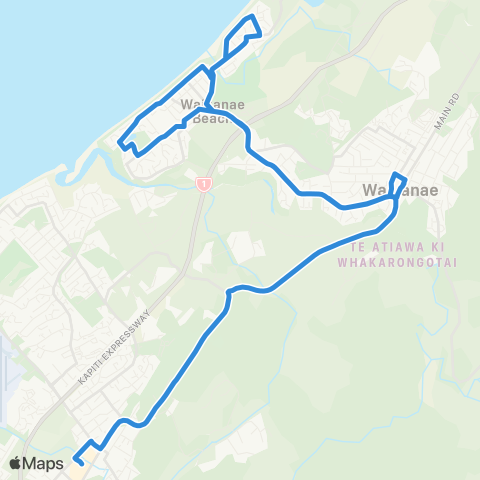 Metlink Waikanae - Waikanae Beach - Waikanae map