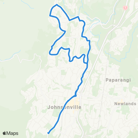 Metlink Johnsonville - Churton Pk - Johnsonville map