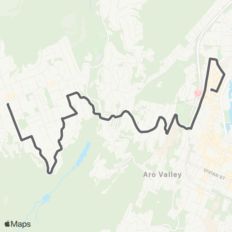 Metlink Karori (Wrights Hill) - Kelburn - Brandon St map