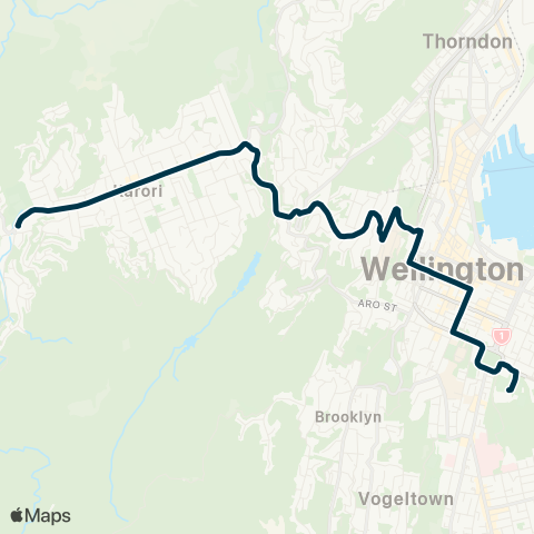 Metlink Wellington College - Kelburn - Karori map