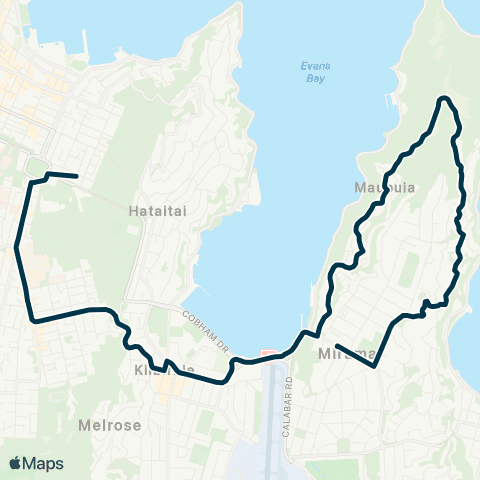 Metlink Miramar Hts - Newtown - St Mark’s Sch, Wellington & Wellington E Girls' Colleges map