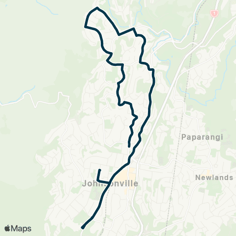 Metlink St Brigid's Sch & Onslow Coll - Johnsonville - Churton Pk map