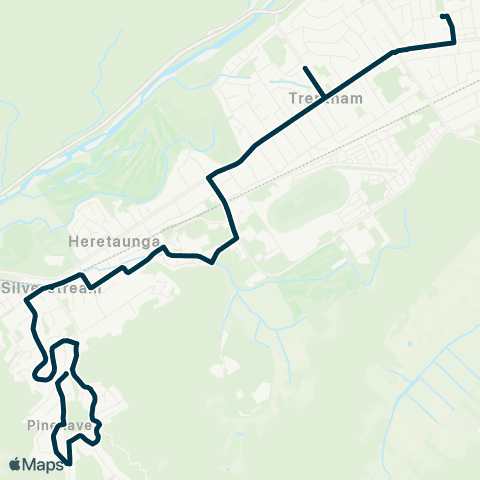 Metlink Pinehaven - Silverstream, Fergusson Intermediate & Maidstone Intermediate Schools map