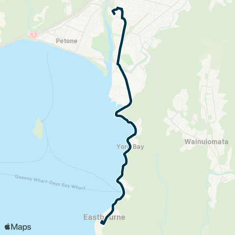 Metlink Muritai & San Antonio Schools - Moera map