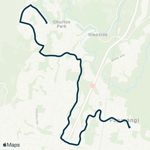 Metlink Churton Pk - Newlands Coll & Intermediate Sch (via Erlestoke Cres & Middleton Rd) map