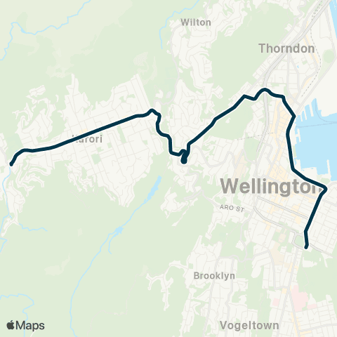 Metlink Karori - Wellington College map