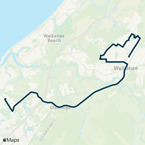 Metlink Waikanae North - Paraparaumu College map