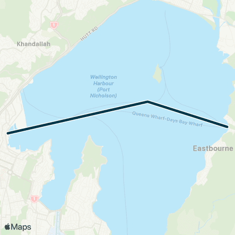 Metlink Days Bay - Queens Wharf map