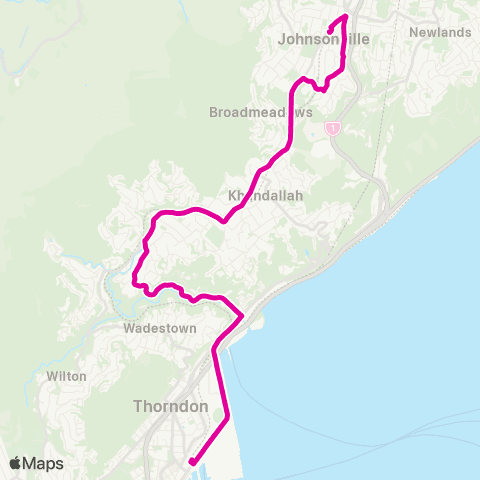 Metlink Johnsonville BRT (Johnsonville - Wellington) map