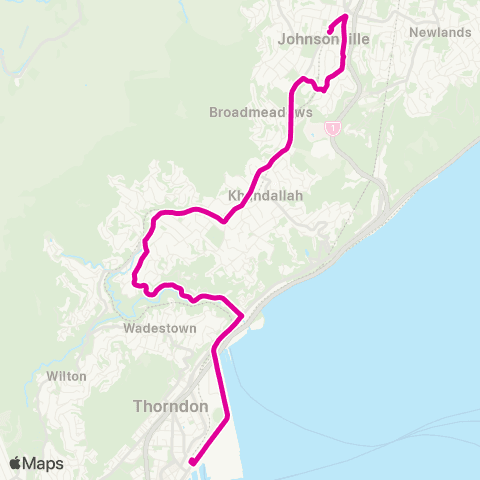 Metlink Johnsonville Line (Johnsonville - Wellington) map