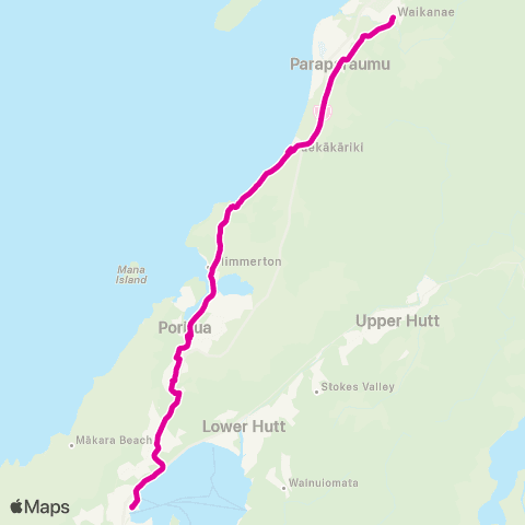 Metlink Kāpiti Line (Waikanae - Wellington) map