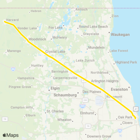 Metra Union Pacific Northwest map
