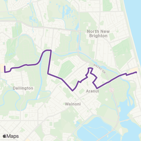 Metro Christchurch The Palms / New Brighton map