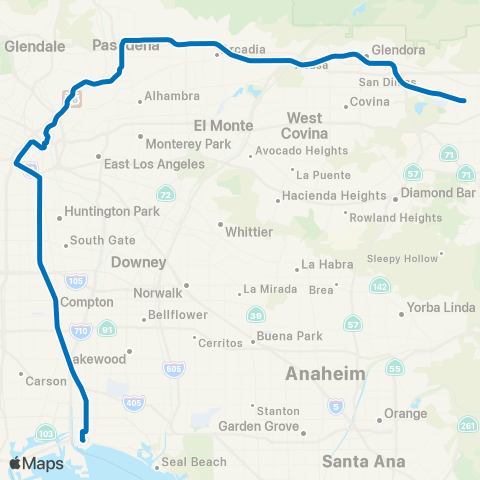 Metro Pomona - Long Beach map