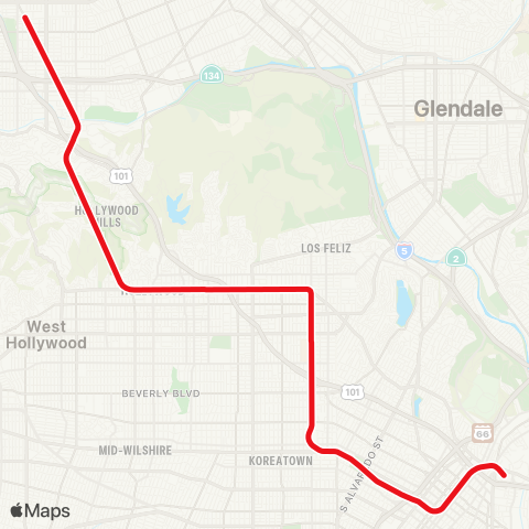 Metro Union Station - North Hollywood map