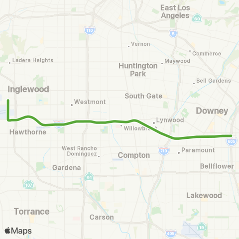 Metro Norwalk - LAX / Metro Transit Center map