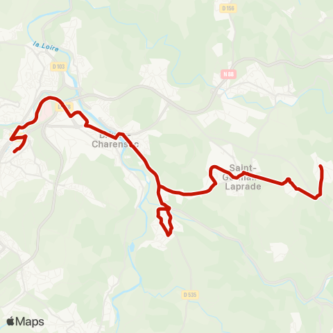 Mobilité-en-Velay St Germain / Marnhac par Brives Charensac map
