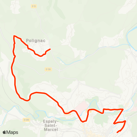 Mobilité-en-Velay Polignac par Rives de la Borne map