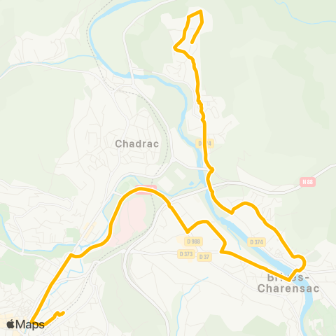 Mobilité-en-Velay Le Monteil par Brives Charensac map