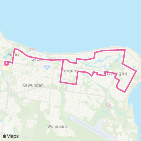 Translink Maryborough-Hervey Bay Pialba - opposite Urangan Central map