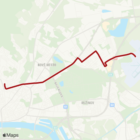 Mestská hromadná doprava posilnená 61 cez školský rok map