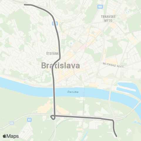 Mestská hromadná doprava nové chrono, 1DPA->3DPA map