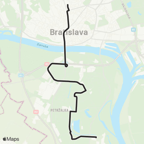 Mestská hromadná doprava 93 / 4 a 5 - > 3DPA map