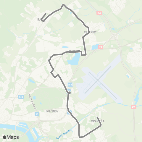 Mestská hromadná doprava povýluková N61, zmeny intervalov RŠ; pozor 65012 bol iný variant, ktorý reálne nešiel a je už zmazaný map