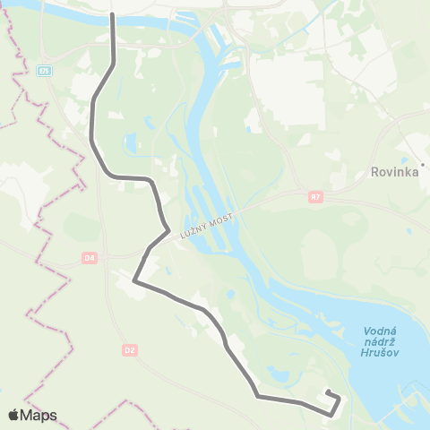 Mestská hromadná doprava dojazdy z Čunova po Južné mesto, sprevádzkovanie zastávky Labutia map