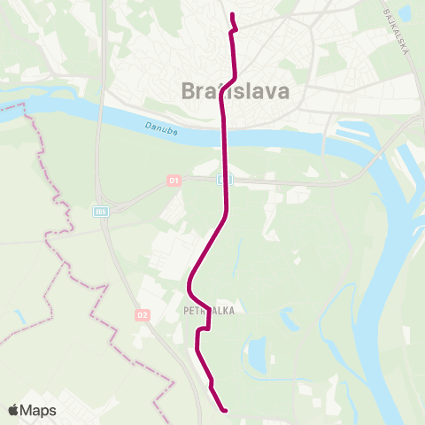 Mestská hromadná doprava 93 / 4 a 5 - > 3DPA map
