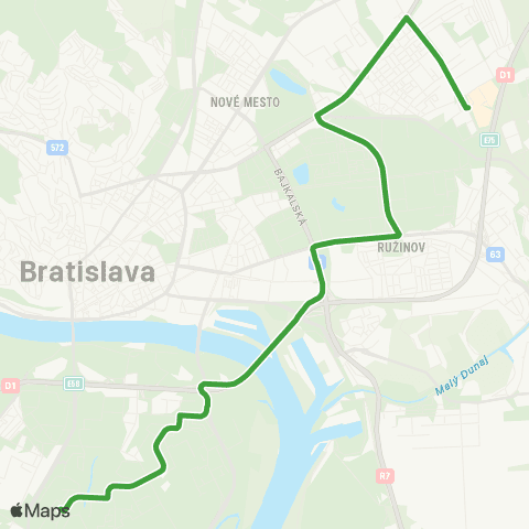 Mestská hromadná doprava sprejazdovanie s N33 map
